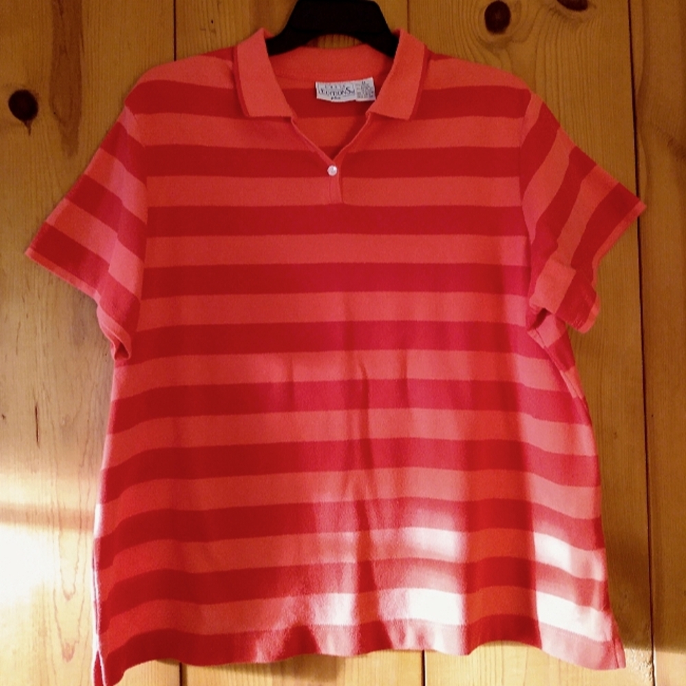 Basic Editions Plus Knit Striped Top